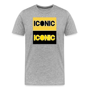 Typographie de contraste iconique - T-shirt bio Premium Homme - gris chiné - Devant - Damien (186cm)