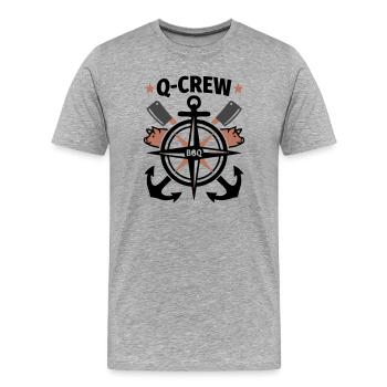 BBQ Crew Anker Kompass Grillmeister Foodtruck - Männer Premium Bio T-Shirt - Grau meliert - Vorne - Damien (186cm)