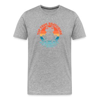 Frog Catcher Top Frog Snatching Authority Frog - Men's Premium Organic T-Shirt - heather grey - Front - Damien (186cm)