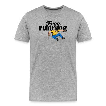 free running parkour - Men's Premium Organic T-Shirt - heather grey - Front - Damien (186cm)