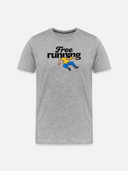 Parkour en course libre - T-shirt bio Premium Homme - gris chiné