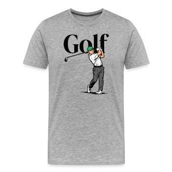Golfsport - Männer Premium Bio T-Shirt - Grau meliert - Vorne - Damien (186cm)
