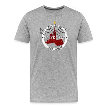 Bonne Mère Marseille - Vintage Notre-Dame stamp - Men's Premium Organic T-Shirt - heather grey - Front - Damien (186cm)