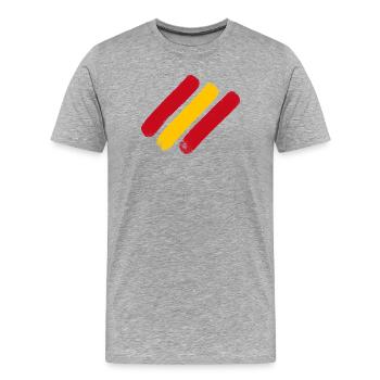 Espagne - Bandes de drapeau - T-shirt bio Premium Homme - gris chiné - Devant - Damien (186cm)