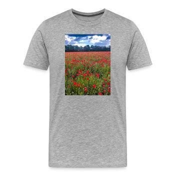 Lumière d’été de Poppy Field - T-shirt bio Premium Homme - gris chiné - Devant - Damien (186cm)