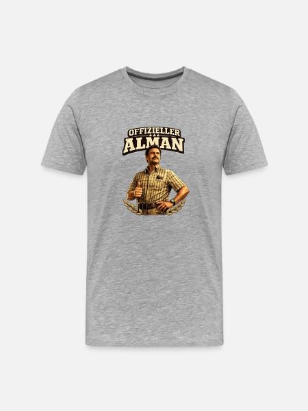 Offizieller Alman - Männer Premium Bio T-Shirt - Grau meliert