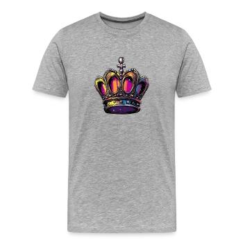 Couronne - T-shirt bio Premium Homme - gris chiné - Devant - Damien (186cm)