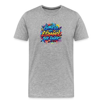Espagnol Professeur d’espagnol Langue - T-shirt bio Premium Homme - gris chiné - Devant - Damien (186cm)