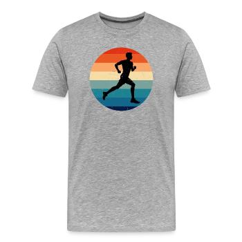 Geschenkidee für einen Running mit Running - Männer Premium Bio T-Shirt - Grau meliert - Vorne - Damien (186cm)