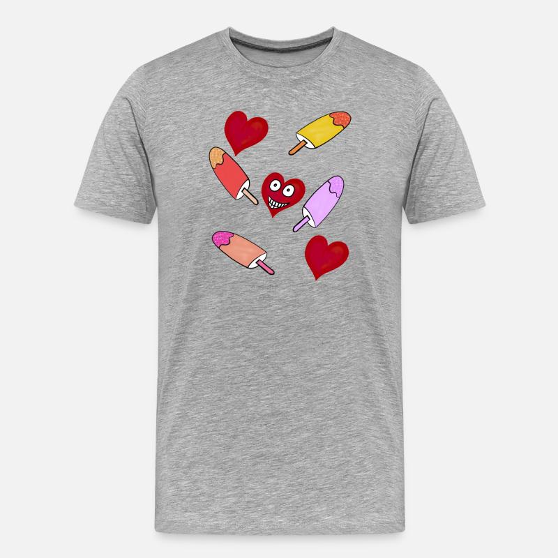 Eis Eiskrem Eiscreme Kinder - Männer Premium Bio T-Shirt - Grau meliert