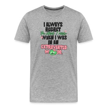 Plans pour les introvertis - T-shirt bio Premium Homme - gris chiné - Devant - Damien (186cm)