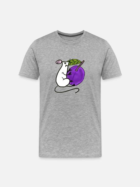 Garden Mouse Plum Fruit Fruit Rat - Men's Premium Organic T-Shirt - heather grey