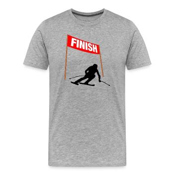 Ski Finish speed - Men's Premium Organic T-Shirt - heather grey - Front - Damien (186cm)