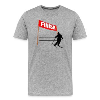 Ski Finish Custom - Men's Premium Organic T-Shirt - heather grey - Front - Damien (186cm)