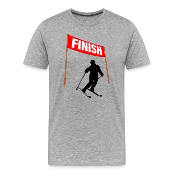 Ligne d’arrivée à ski - T-shirt bio Premium Homme - gris chiné - Devant - Damien (186cm)