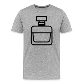 flacon de parfum - T-shirt bio Premium Homme - gris chiné - Devant - Damien (186cm)