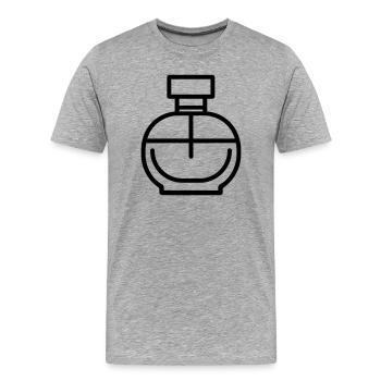 flacon de parfum - T-shirt bio Premium Homme - gris chiné - Devant - Damien (186cm)