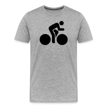 Radsportler, Fahrrad, Fahrradtour, Rennrad - Männer Premium Bio T-Shirt - Grau meliert - Vorne - Damien (186cm)