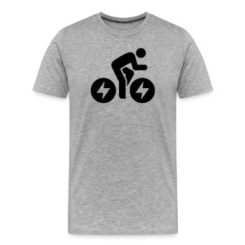 E-bike, E-Biker, Fahrradtour - Männer Premium Bio T-Shirt - Grau meliert - Vorne - Damien (186cm)