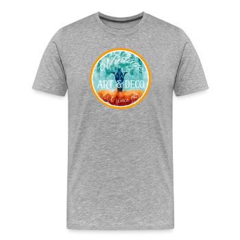 Vintage Art Deco  - Männer Premium Bio T-Shirt - Grau meliert - Vorne - Damien (186cm)