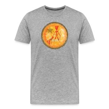 Silhouette indigène du soleil - T-shirt bio Premium Homme - gris chiné - Devant - Damien (186cm)