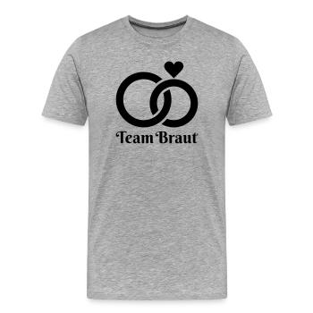 Hochzeit, Verlobung, Hochzeitsfeier - Männer Premium Bio T-Shirt - Grau meliert - Vorne - Damien (186cm)