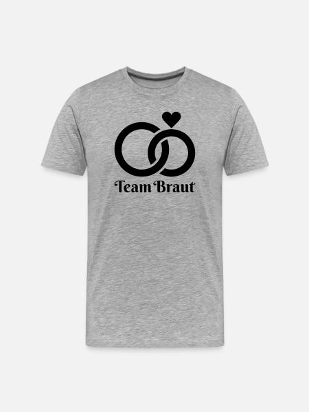 Hochzeit, Verlobung, Hochzeitsfeier - Männer Premium Bio T-Shirt - Grau meliert