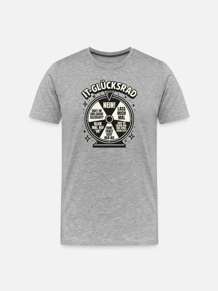 IT-Glücksrad Tech-Wortwitz Runde - Männer Premium Bio T-Shirt - Grau meliert