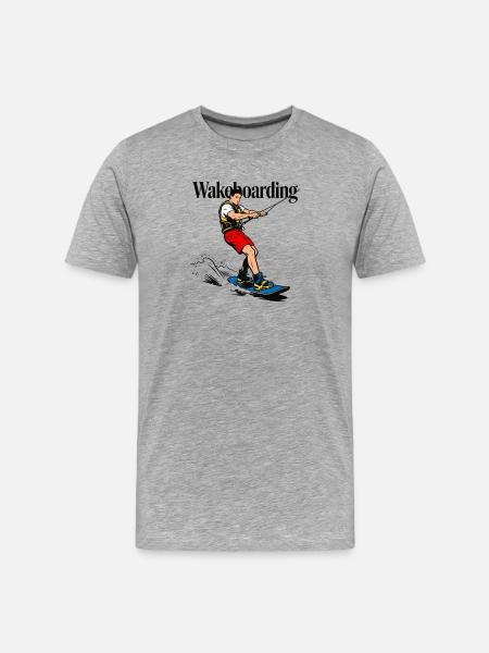 wakeboarding wakeboarder - Men's Premium Organic T-Shirt - heather grey