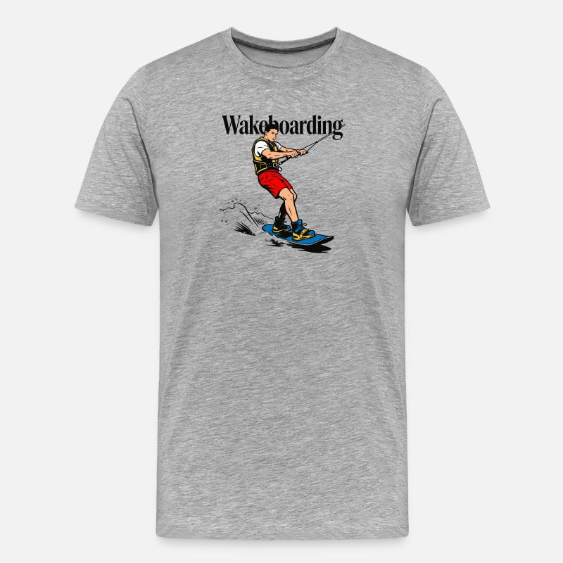 Wakeboarding-Wakeboarder - Männer Premium Bio T-Shirt - Grau meliert