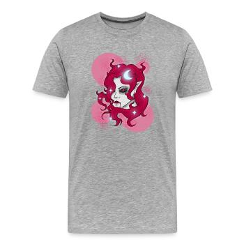 Süße Vampirin - Männer Premium Bio T-Shirt - Grau meliert - Vorne - Damien (186cm)