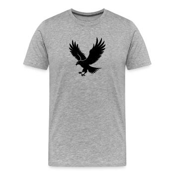 Aigle volant - T-shirt bio Premium Homme - gris chiné - Devant - Damien (186cm)