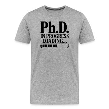 Ph.D. Chargement en cours... - T-shirt bio Premium Homme - gris chiné - Devant - Damien (186cm)