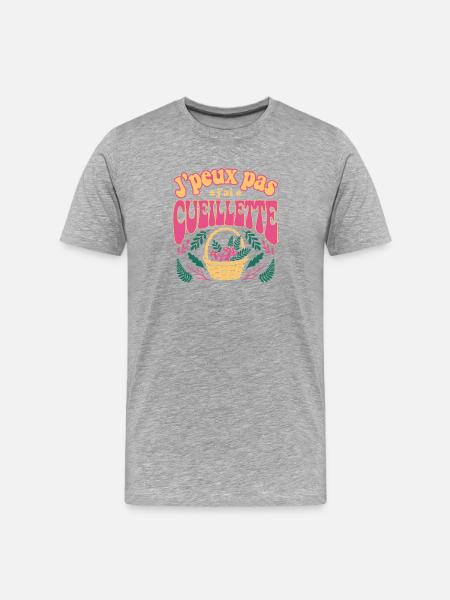 J'peux pas j'ai cuelliette - T-shirt bio Premium Homme - gris chiné