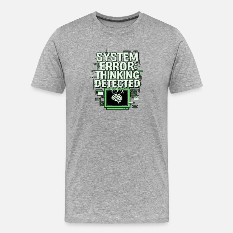 System Error - Männer Premium Bio T-Shirt - Grau meliert