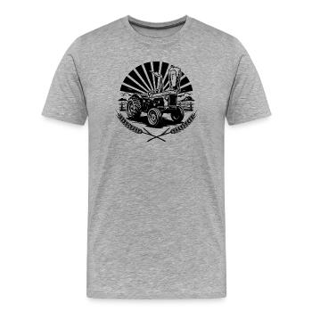 Tracteur, tracteur, machines agricoles, agriculture - T-shirt bio Premium Homme - gris chiné - Devant - Damien (186cm)