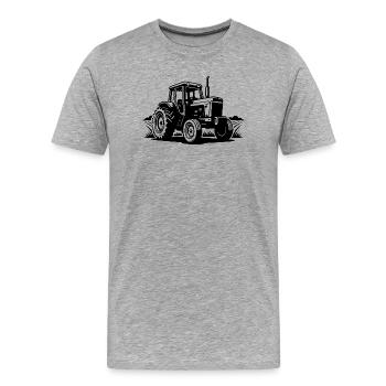 Tracteur, tracteur, machines agricoles, agriculture - T-shirt bio Premium Homme - gris chiné - Devant - Damien (186cm)