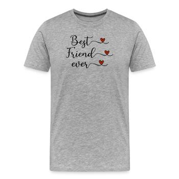 Bester Freund - Männer Premium Bio T-Shirt - Grau meliert - Vorne - Damien (186cm)