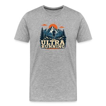 Ultra-Laufen - Männer Premium Bio T-Shirt - Grau meliert - Vorne - Damien (186cm)