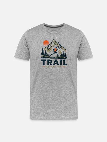 Course sur sentier - T-shirt bio Premium Homme - gris chiné