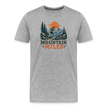 Trail Running - Mountain Miles - Men's Premium Organic T-Shirt - heather grey - Front - Damien (186cm)
