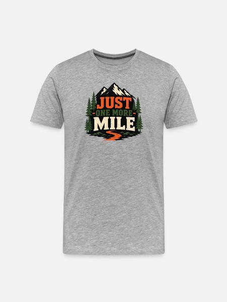 Course en sentier - Plus qu’un mile - T-shirt bio Premium Homme - gris chiné
