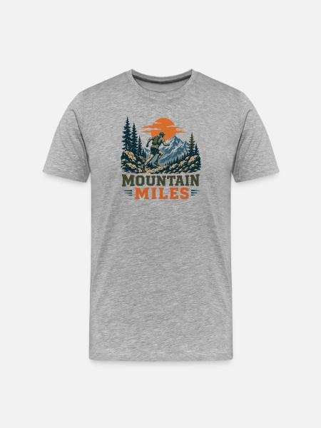 Trail Running - Mountain Miles - Men's Premium Organic T-Shirt - heather grey