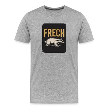  Frech Lustiger Dachs Spruch Frecher Dachs Tier - Männer Premium Bio T-Shirt - Grau meliert - Vorne - Damien (186cm)