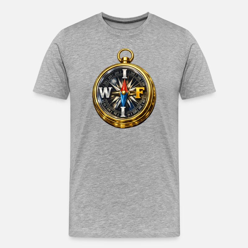 Compass mit WLAN - Männer Premium Bio T-Shirt - Grau meliert