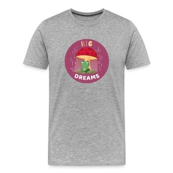 Dreamy frog in the rain - Men's Premium Organic T-Shirt - heather grey - Front - Damien (186cm)