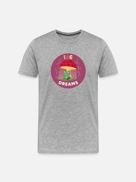 Dreamy frog in the rain - Men's Premium Organic T-Shirt - heather grey