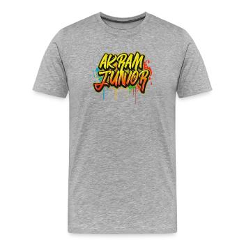 Akram Junior Graffiti - T-shirt bio Premium Homme - gris chiné - Devant - Damien (186cm)