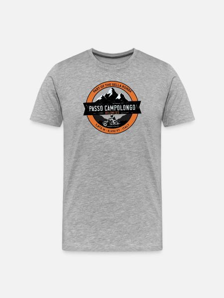 Passo Campolongo Dolomites Motorcycle T-Shirt - Men's Premium Organic T-Shirt - heather grey