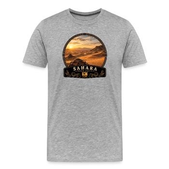 Sahara Adventure Holidays Desert Morocco North Africa - Men's Premium Organic T-Shirt - heather grey - Front - Damien (186cm)